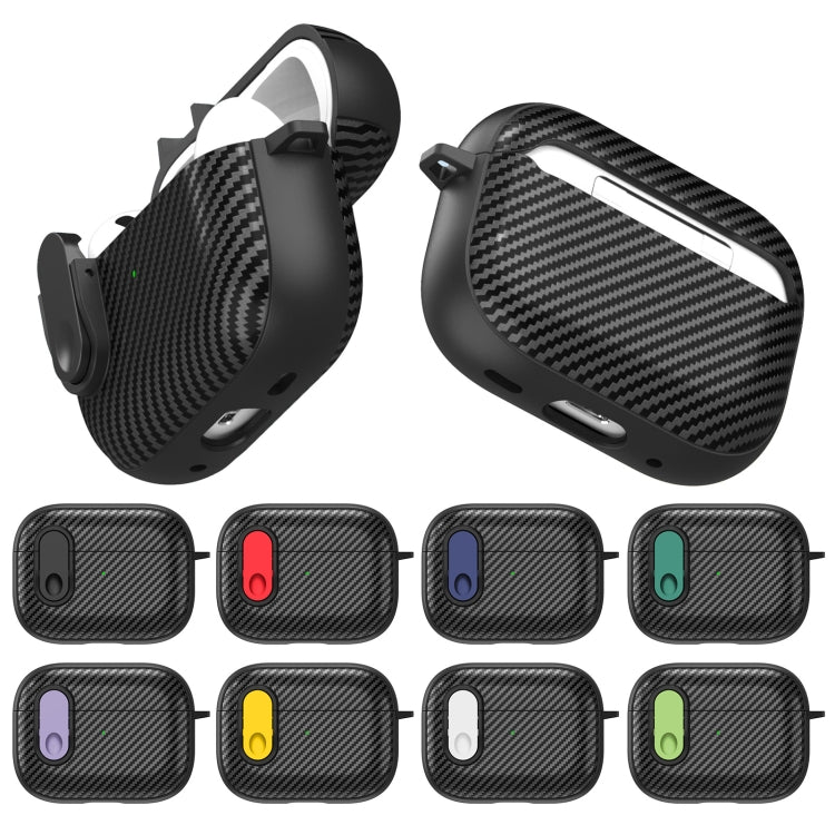 For AirPods Pro 2 Carbon Fiber Texture Wireless Earphones Case with Security Lock(Red) - For AirPods Pro 2 by PMC Jewellery | Online Shopping South Africa | PMC Jewellery | Buy Now Pay Later Mobicred
