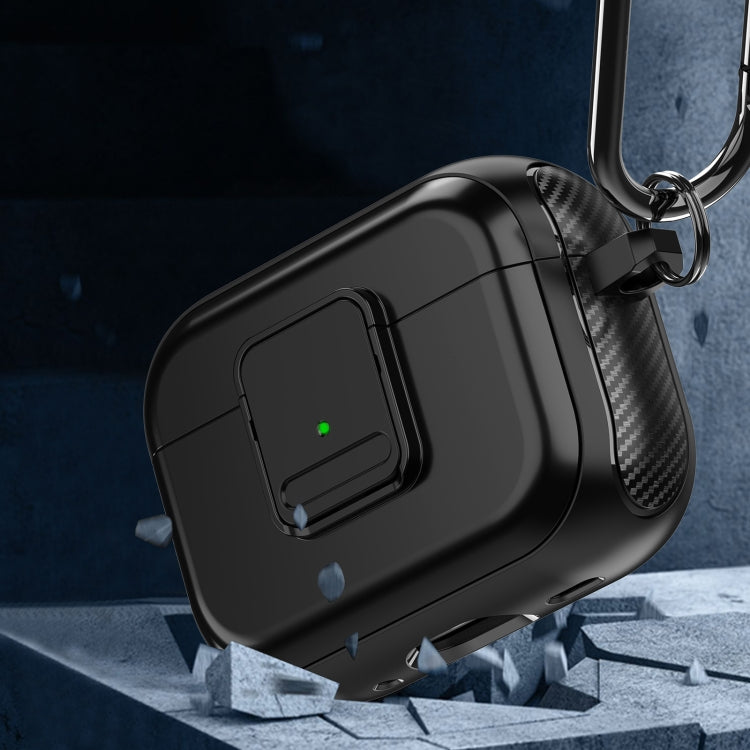 For AirPods Pro TPU + PC Wireless Earphones Case with Magnetic Switch(Black) - For AirPods Pro by PMC Jewellery | Online Shopping South Africa | PMC Jewellery | Buy Now Pay Later Mobicred