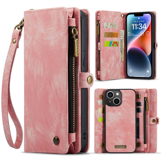 For iPhone 15 Plus CaseMe 008 Detachable Multifunctional Leather Phone Case(Pink) - iPhone 15 Plus Cases by CaseMe | Online Shopping South Africa | PMC Jewellery | Buy Now Pay Later Mobicred