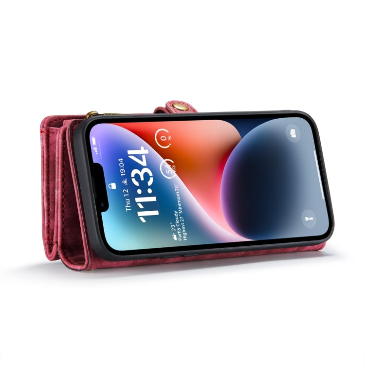 For iPhone 15 CaseMe 008 Detachable Multifunctional Leather Phone Case(Red) - free shipping - PMC Jewellery - Order now!