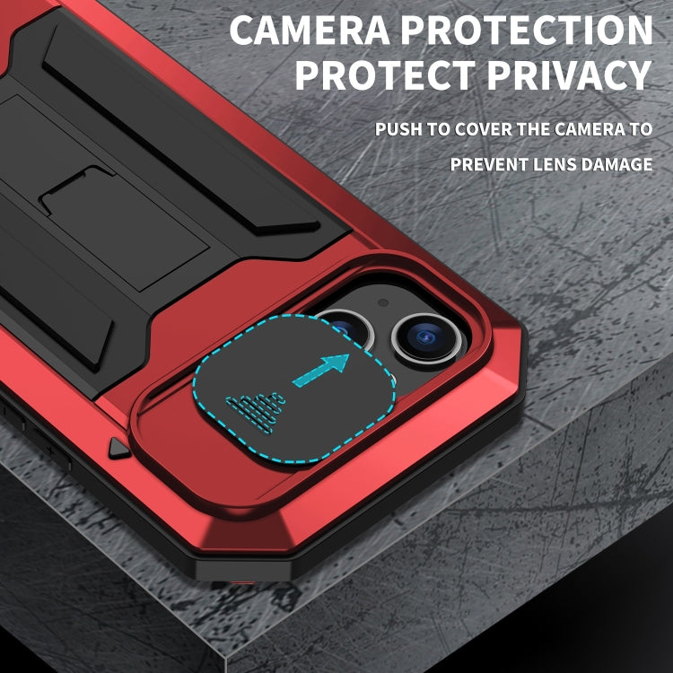 For iPhone 15 R-JUST Sliding Camera Life Waterproof Holder Phone Case(Red) - iPhone 15 Cases by R-JUST | Online Shopping South Africa | PMC Jewellery