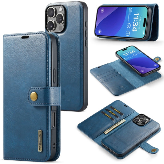 For iPhone 16 Pro DG.MING Crazy Horse Texture Detachable Magnetic Leather Phone Case(Blue) - iPhone 16 Pro Cases by DG.MING | Online Shopping South Africa | PMC Jewellery | Buy Now Pay Later Mobicred