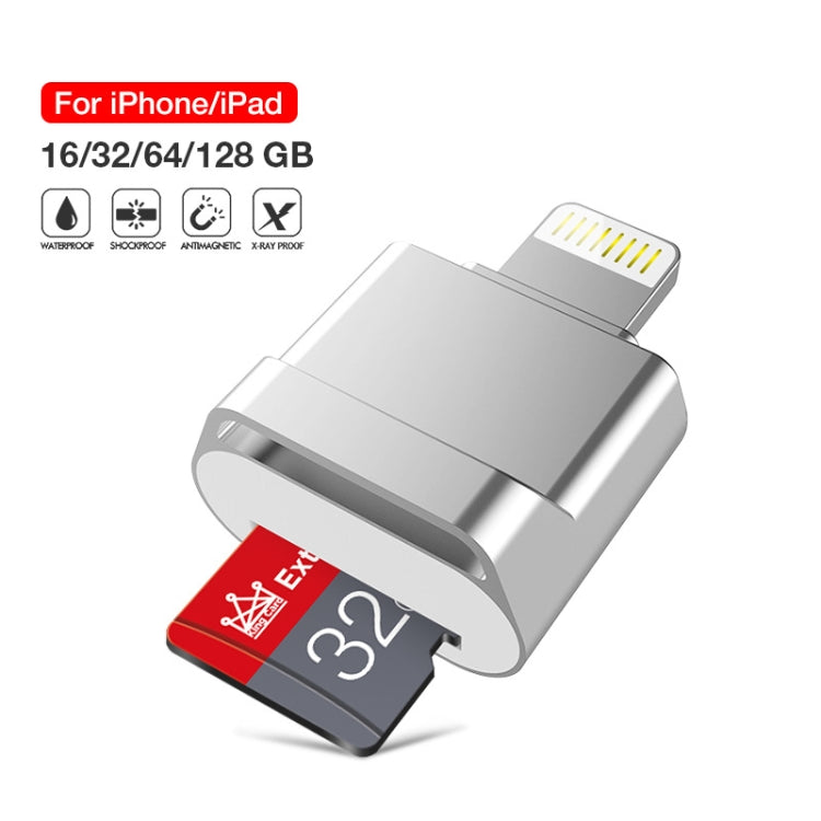 MicroDrive 8pin To TF Card Adapter Mini iPhone & iPad TF Card Reader, Capacity:64GB(Silver) -  by MICRODRIVE | Online Shopping South Africa | PMC Jewellery | Buy Now Pay Later Mobicred