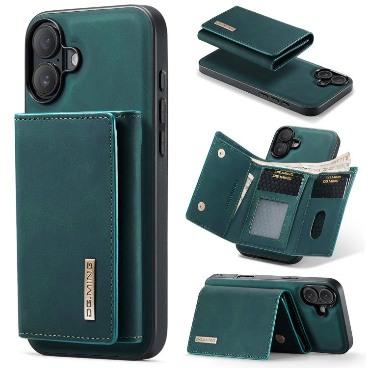 For iPhone 16 Plus DG.MING M1 Series 3-Fold Multi Card Wallet Leather Phone Case(Green) - iPhone 16 Plus Cases by DG.MING | Online Shopping South Africa | PMC Jewellery | Buy Now Pay Later Mobicred