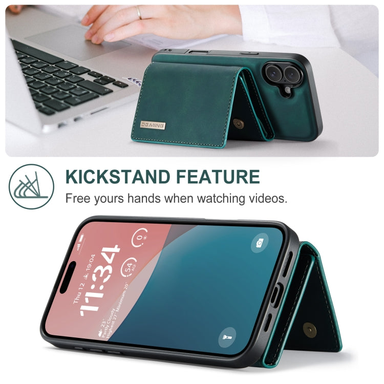 For iPhone 16 Plus DG.MING M1 Series 3-Fold Multi Card Wallet Leather Phone Case(Green) - iPhone 16 Plus Cases by DG.MING | Online Shopping South Africa | PMC Jewellery | Buy Now Pay Later Mobicred