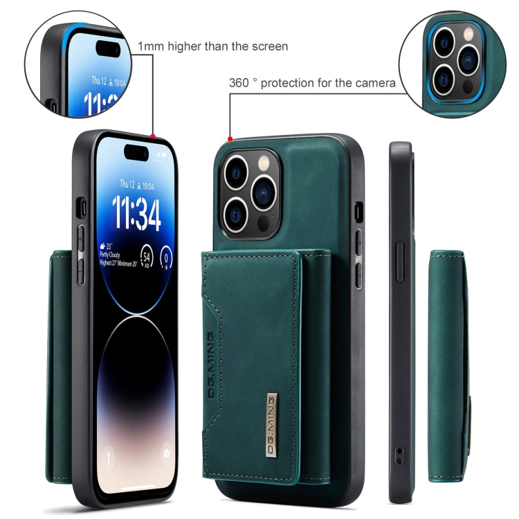 For iPhone 15 Pro DG.MING M2 Series 3-Fold Card Bag Wallet Leather Phone Case(Green) - free shipping - PMC Jewellery - Order now!