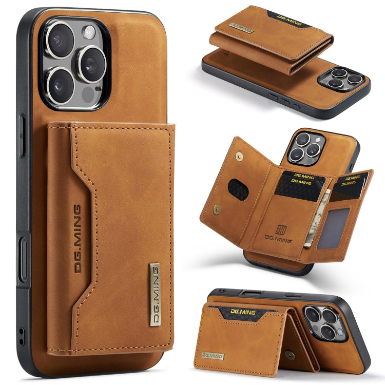 For iPhone 16 Pro Max DG.MING M2 Series 3-Fold Card Bag Wallet Leather Phone Case(Brown) - free shipping - PMC Jewellery - Order now!