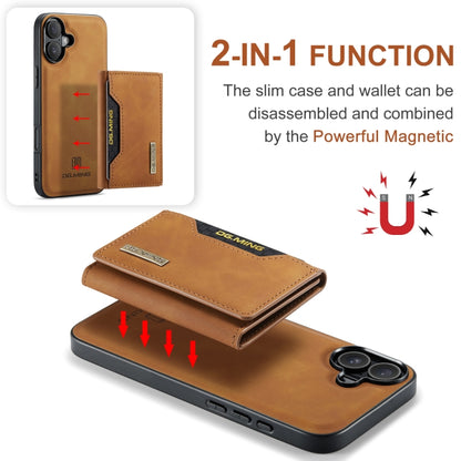 For iPhone 16 Plus DG.MING M2 Series 3-Fold Card Bag Wallet Leather Phone Case(Brown) - iPhone 16 Plus Cases by DG.MING | Online Shopping South Africa | PMC Jewellery | Buy Now Pay Later Mobicred