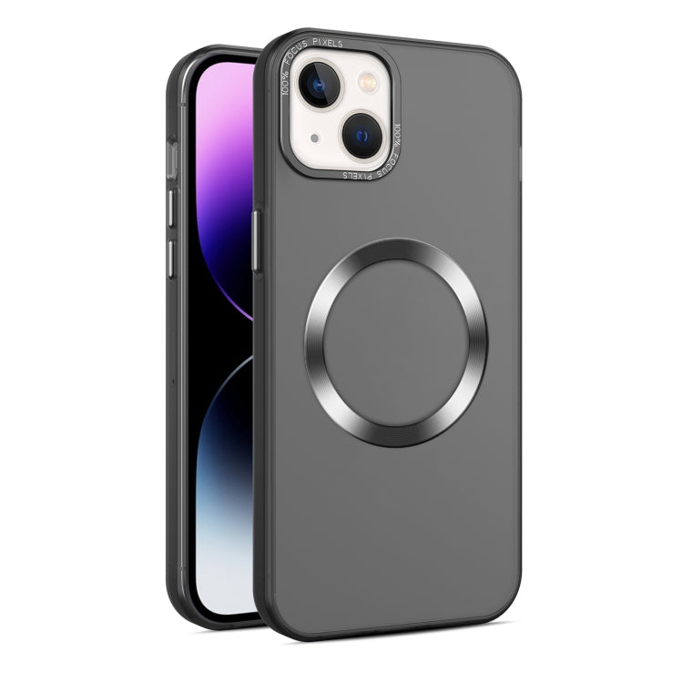 For iPhone 15 CD Texture MagSafe Frosted Translucent Phone Case(Black) - iPhone 15 Cases by PMC Jewellery | Online Shopping South Africa | PMC Jewellery