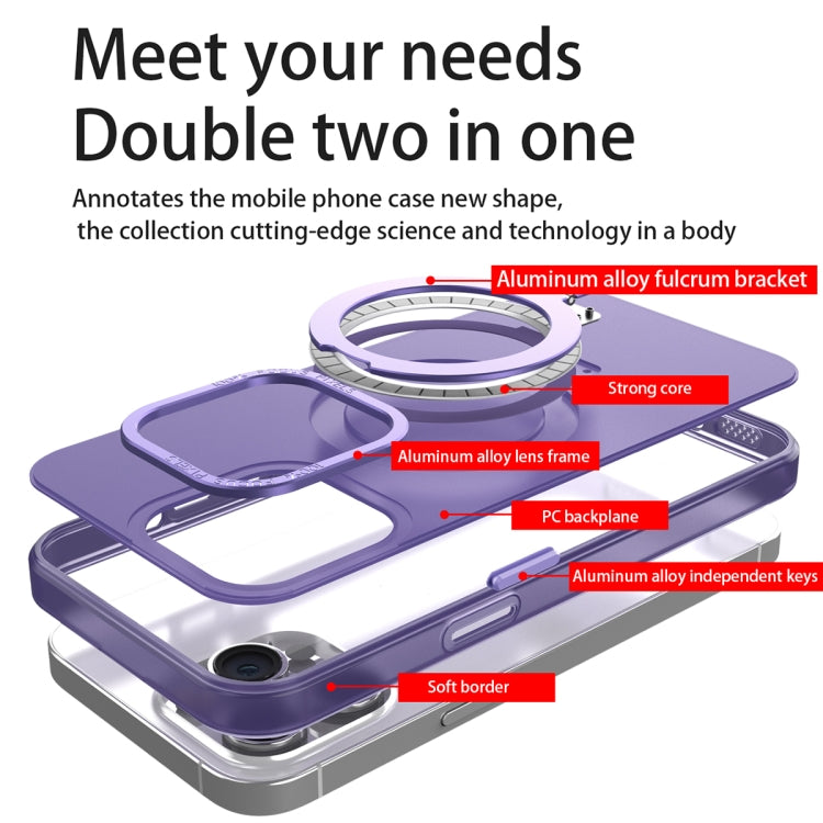For iPhone 12 Pro Max MagSafe Metal Holder Frosted Translucent Phone Case(Green) - iPhone 12 Pro Max Cases by PMC TechLife | Online Shopping South Africa | PMC TechLife