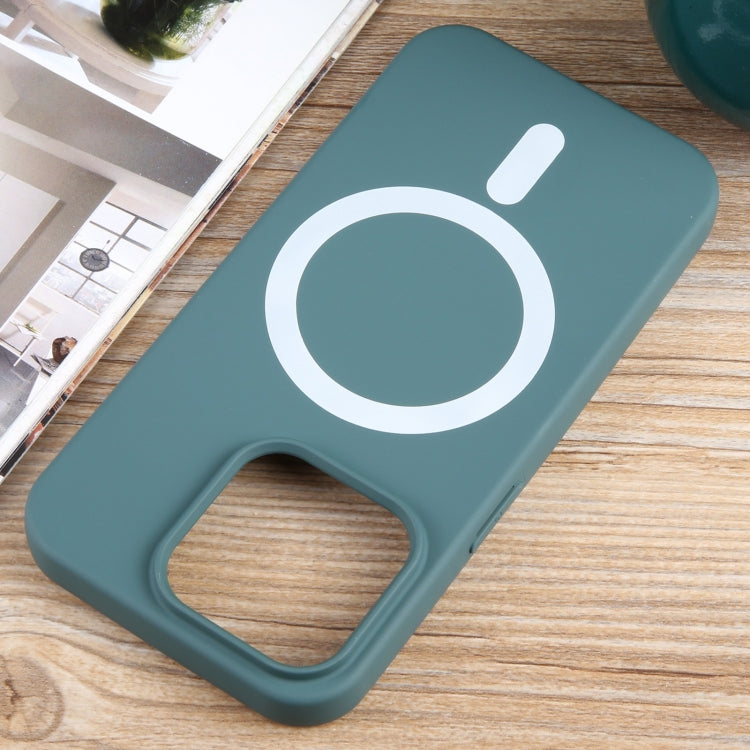 For iPhone 15 Pro Max MagSafe Liquid Silicone Phone Case(Deep Green) - iPhone 15 Pro Max Cases by PMC Jewellery | Online Shopping South Africa | PMC Jewellery