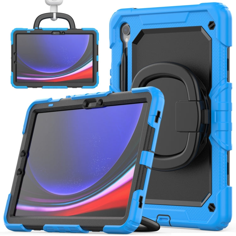 For Samsung Galaxy Tab S9 D Type Silicone Hybrid PC Tablet Case with Handle Holder(Light Blue) - free shipping - PMC Jewellery - Order now!