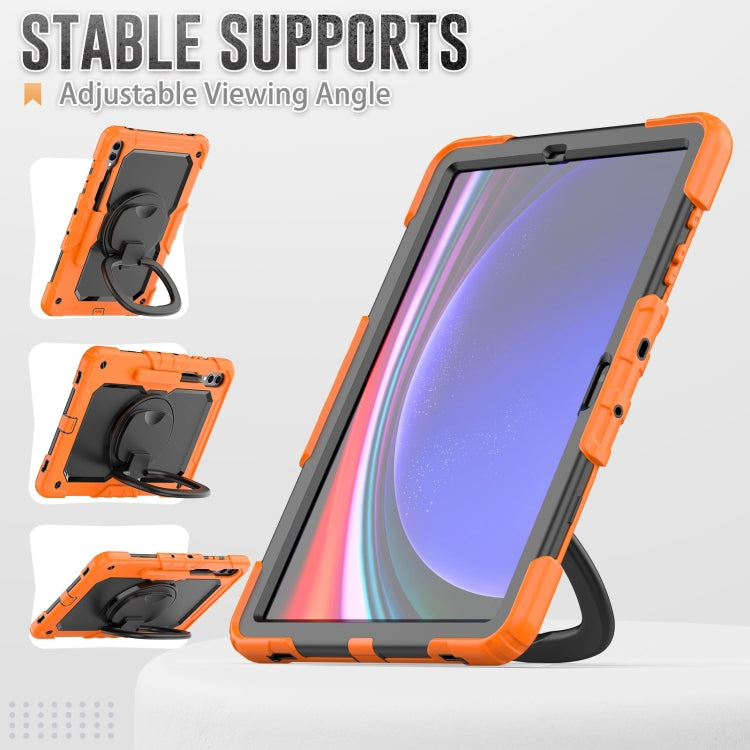 For Samsung Galaxy Tab S9+ / S10+ D Type Silicone Hybrid PC Tablet Case with Handle Holder(Orange) - free shipping - PMC Jewellery - Order now!