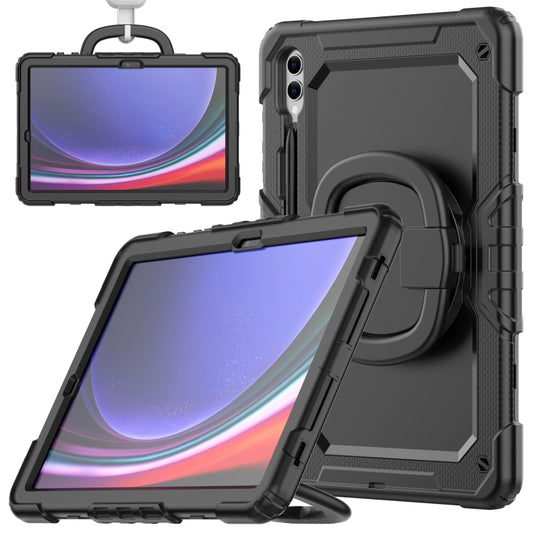 For Samsung Galaxy Tab S9+ / S10+ D Type Silicone Hybrid PC Tablet Case with Handle Holder(Black) - Galaxy Tab S9+ Cases by PMC Jewellery | Online Shopping South Africa | PMC Jewellery | Buy Now Pay Later Mobicred