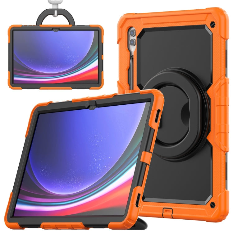 For Samsung Galaxy Tab S10 Ultra D Type Silicone Hybrid PC Tablet Case with Handle Holder(Orange) - Galaxy Tab S9 Ultra Cases by PMC Jewellery | Online Shopping South Africa | PMC Jewellery | Buy Now Pay Later Mobicred