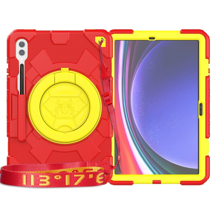 For Samsung Galaxy Tab S9+ / S10+ Spider Rotation Handle Silicone Hybrid PC Tablet Case(Yellow Red) - Galaxy Tab S9+ Cases by PMC Jewellery | Online Shopping South Africa | PMC Jewellery | Buy Now Pay Later Mobicred