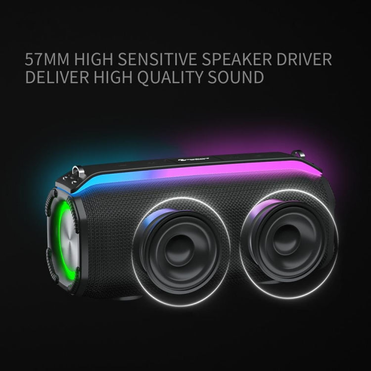 New RiXing NR8809 20W Outdoor Portable TWS Smart Wireless Bluetooth Speaker, Style:Single Mic(Grey) - free shipping - PMC Jewellery - Order now!