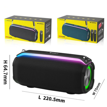 New RiXing NR8809 20W Outdoor Portable TWS Smart Wireless Bluetooth Speaker, Style:Single Mic(Grey) - Desktop Speaker by NewRixing | Online Shopping South Africa | PMC Jewellery | Buy Now Pay Later Mobicred