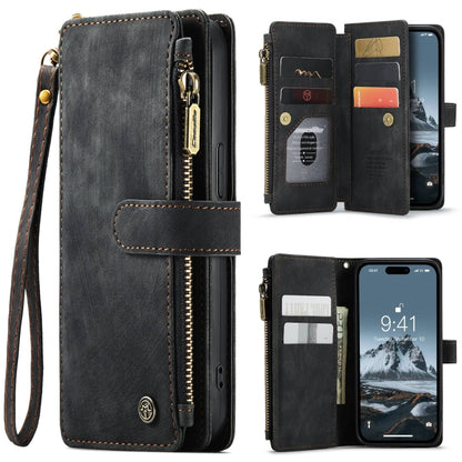 For iPhone 15 Pro CaseMe C30 Multifunctional Leather Phone Case(Black) - iPhone 15 Pro Cases by CaseMe | Online Shopping South Africa | PMC Jewellery | Buy Now Pay Later Mobicred