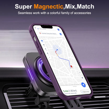 For iPhone 15 Plus MagSafe Magnetic Rotating Holder Phone Case(Purple) - iPhone 15 Plus Cases by PMC Jewellery | Online Shopping South Africa | PMC Jewellery