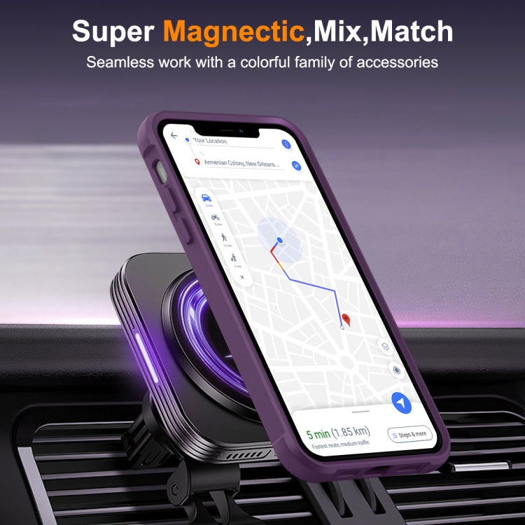 For iPhone 11 Pro Max MagSafe Magnetic Rotating Holder Phone Case(Purple) - iPhone 11 Pro Max Cases by PMC Jewellery | Online Shopping South Africa | PMC Jewellery