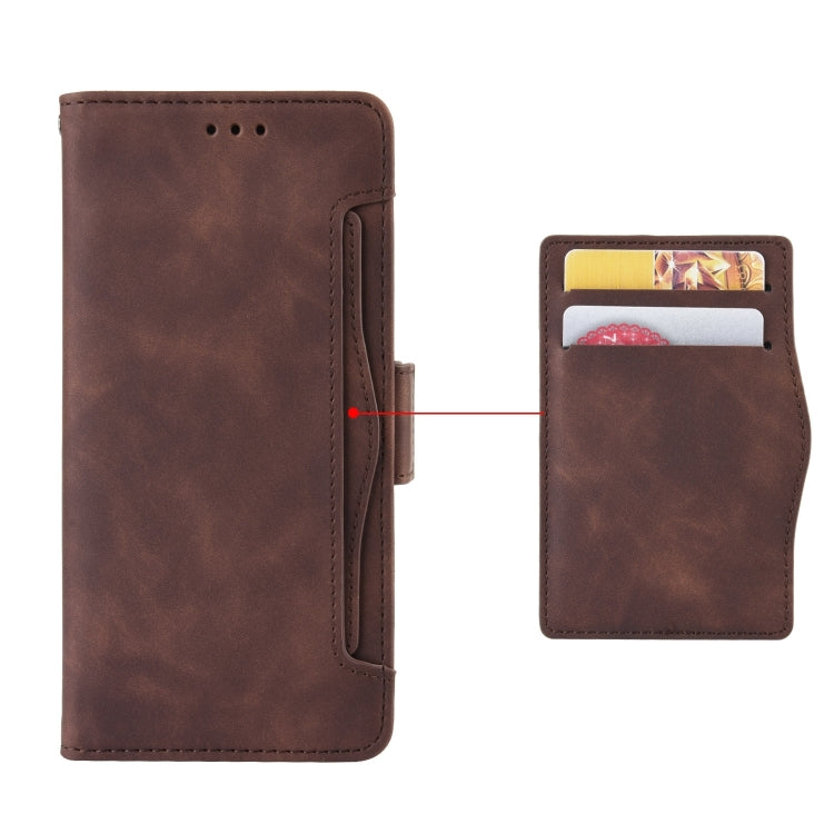 For iPhone 16 Pro Skin Feel Calf Texture Card Slots Leather Phone Case(Brown) - iPhone 16 Pro Cases by PMC TechLife | Online Shopping South Africa | PMC TechLife | Buy Now Pay Later Mobicred