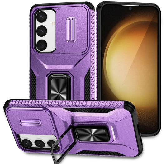 For Samsung Galaxy S24+ 5G / S25+ 5G Sliding Camshield Holder Phone Case(Purple) - Galaxy S24+ 5G Cases by PMC Jewellery | Online Shopping South Africa | PMC Jewellery | Buy Now Pay Later Mobicred