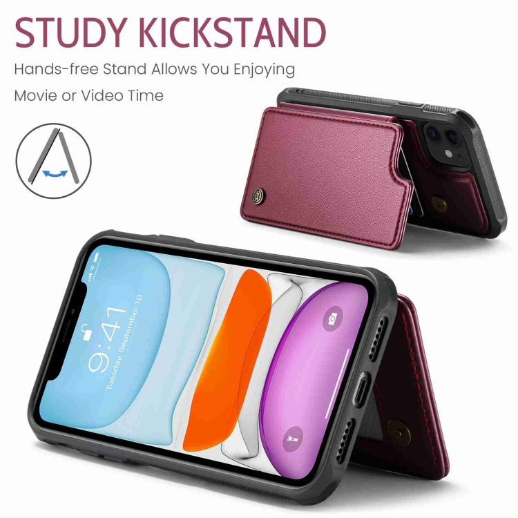 For iPhone 11 CaseMe C22 Card Slots Holder RFID Anti-theft Phone Case(Wine Red) - iPhone 11 Cases by CaseMe | Online Shopping South Africa | PMC Jewellery | Buy Now Pay Later Mobicred