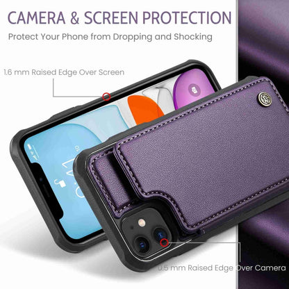 For iPhone 11 CaseMe C22 Card Slots Holder RFID Anti-theft Phone Case(Purple) - iPhone 11 Cases by CaseMe | Online Shopping South Africa | PMC Jewellery | Buy Now Pay Later Mobicred