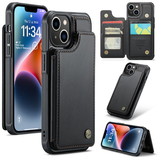 For iPhone 14 CaseMe C22 Card Slots Holder RFID Anti-theft Phone Case(Black) - iPhone 14 Cases by CaseMe | Online Shopping South Africa | PMC Jewellery | Buy Now Pay Later Mobicred