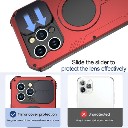 For iPhone 15 Camera Shield MagSafe Holder Life Waterproof Phone Case(Red) - iPhone 15 Cases by PMC Jewellery | Online Shopping South Africa | PMC Jewellery