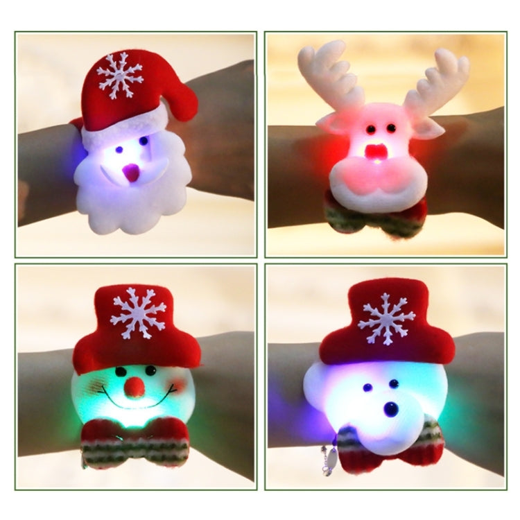 Santa Style Flash Light Merry Christmas Slap Pat Circle Wristband(Flannel Light Snowman) - Christmas Wearable Decoration by PMC Jewellery | Online Shopping South Africa | PMC Jewellery | Buy Now Pay Later Mobicred