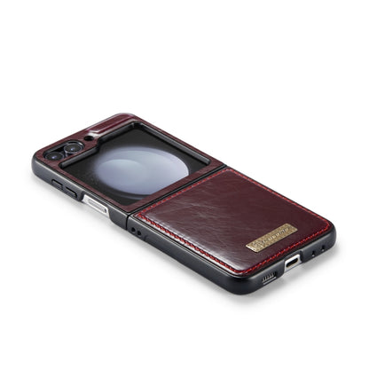 For Samsung Galaxy Z Flip5 CaseMe 003 PU + PC Business Style Crazy Horse Texture Leather Phone Case(Mulberry Red) - Galaxy Z Flip5 Cases by CaseMe | Online Shopping South Africa | PMC Jewellery | Buy Now Pay Later Mobicred