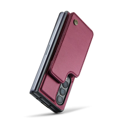 For Samsung Galaxy Z Fold4 5G CaseMe C22 PC+TPU Business Style RFID Anti-theft Leather Phone Case(Wine Red) - Galaxy Z Fold4 5G Cases by CaseMe | Online Shopping South Africa | PMC Jewellery | Buy Now Pay Later Mobicred