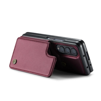 For Samsung Galaxy Z Fold3 5G CaseMe C22 PC+TPU Business Style RFID Anti-theft Leather Phone Case(Wine Red) - Galaxy Phone Cases by CaseMe | Online Shopping South Africa | PMC Jewellery | Buy Now Pay Later Mobicred