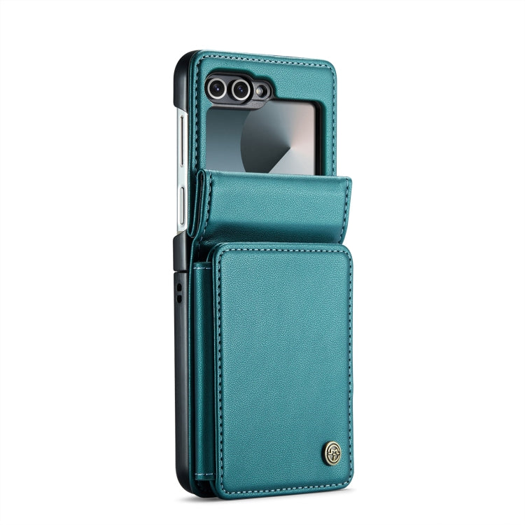 For Samsung Galaxy Z Flip6 5G CaseMe C22 PC+TPU Business Style RFID Anti-theft Leather Phone Case(Blue Green) - Galaxy Z Flip6 5G Cases by CaseMe | Online Shopping South Africa | PMC Jewellery | Buy Now Pay Later Mobicred