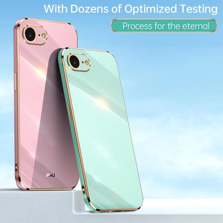 For iPhone 16e XINLI Straight Edge 6D Electroplate TPU Phone Case(Cherry Purple) - free shipping - PMc TechLife - Order now!