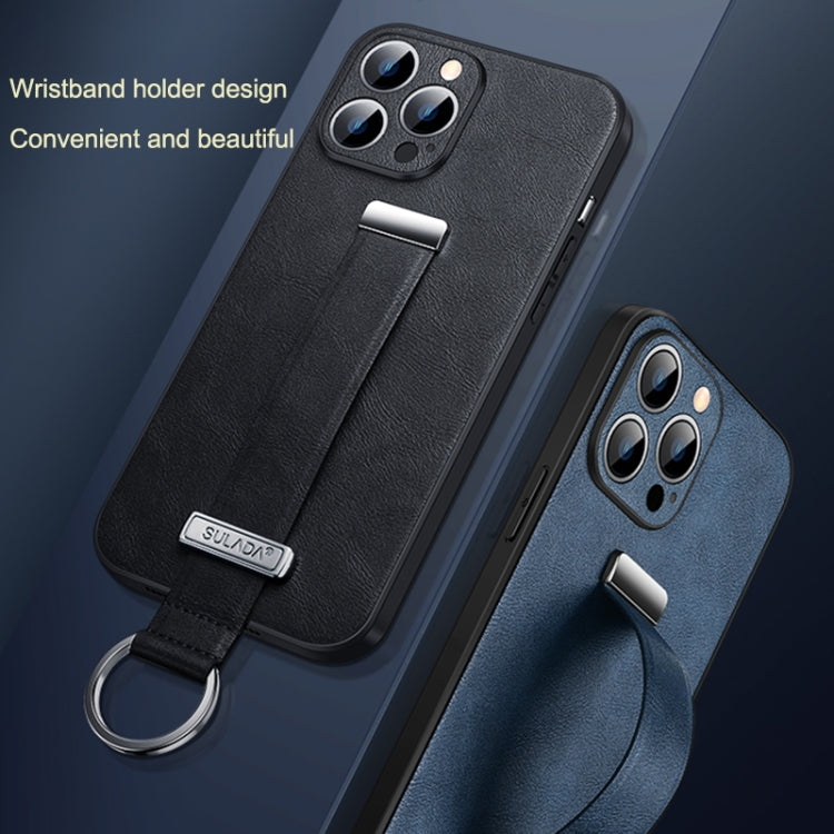 For iPhone 16 Pro SULADA Tide Cool Series PC + Leather Texture Skin Feel Phone Case(Blue) - iPhone 16 Pro Cases by SULADA | Online Shopping South Africa | PMC Jewellery | Buy Now Pay Later Mobicred