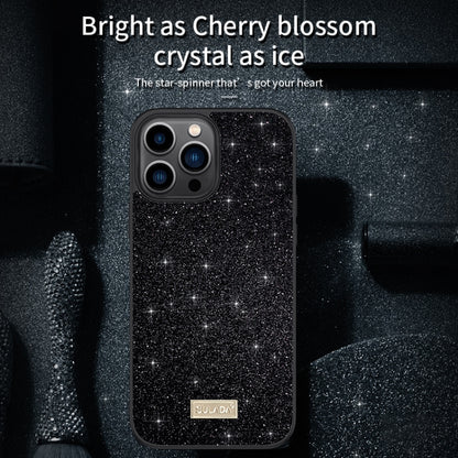 For iPhone 16 Pro SULADA Glittery PC Hybrid TPU Handmade Leather Phone Case(Black) - iPhone 16 Pro Cases by SULADA | Online Shopping South Africa | PMC Jewellery | Buy Now Pay Later Mobicred