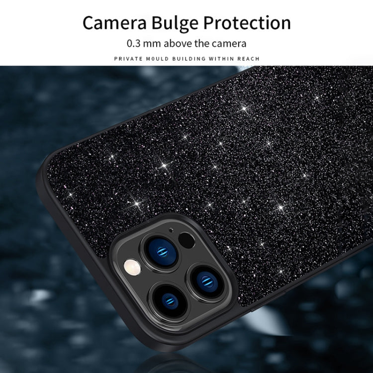 For iPhone 16 Pro Max SULADA Glittery PC Hybrid TPU Handmade Leather Phone Case(Black) - iPhone 16 Pro Max Cases by SULADA | Online Shopping South Africa | PMC Jewellery | Buy Now Pay Later Mobicred