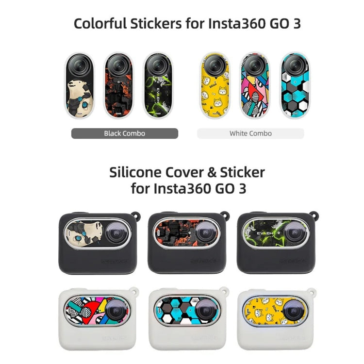 For Insta360 GO 3 Sunnylife Silicone Case Stickers Skin Wrap Lens Cover with Neck Strap(Black) - Case & Bags by Sunnylife | Online Shopping South Africa | PMC Jewellery | Buy Now Pay Later Mobicred