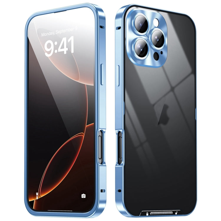 For iPhone 16 Pro Frosted Metal Phone Case(Blue) - iPhone 16 Pro Cases by PMC Jewellery | Online Shopping South Africa | PMC Jewellery | Buy Now Pay Later Mobicred