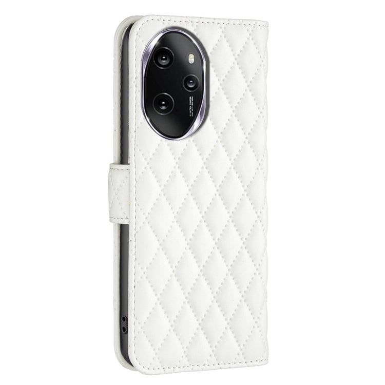 For Honor 100 Pro Diamond Lattice Wallet Flip Leather Phone Case(White) - Honor Cases by PMC Jewellery | Online Shopping South Africa | PMC Jewellery | Buy Now Pay Later Mobicred