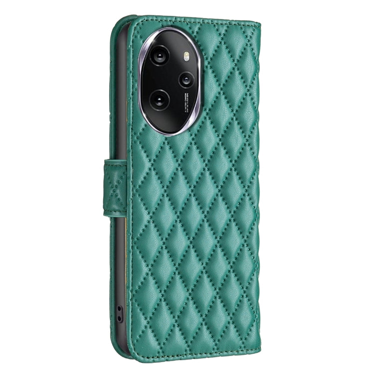 For Honor 100 Pro Diamond Lattice Wallet Flip Leather Phone Case(Green) - Honor Cases by PMC TechLife | Online Shopping South Africa | PMC TechLife | Buy Now Pay Later Mobicred