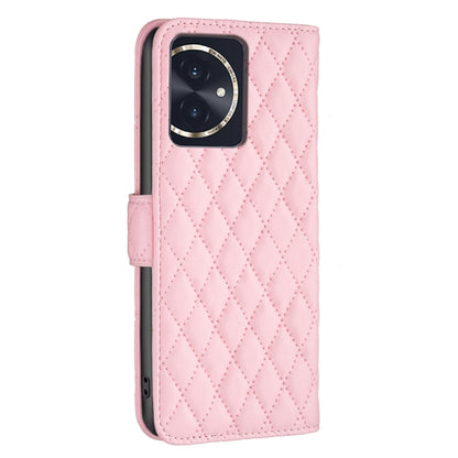 For Honor 100 Diamond Lattice Wallet Flip Leather Phone Case(Pink) - Honor Cases by PMC Jewellery | Online Shopping South Africa | PMC Jewellery | Buy Now Pay Later Mobicred