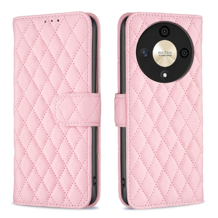 For Honor X9b/Magic6 Lite 5G Diamond Lattice Wallet Flip Leather Phone Case(Pink) - Honor Cases by PMC Jewellery | Online Shopping South Africa | PMC Jewellery | Buy Now Pay Later Mobicred