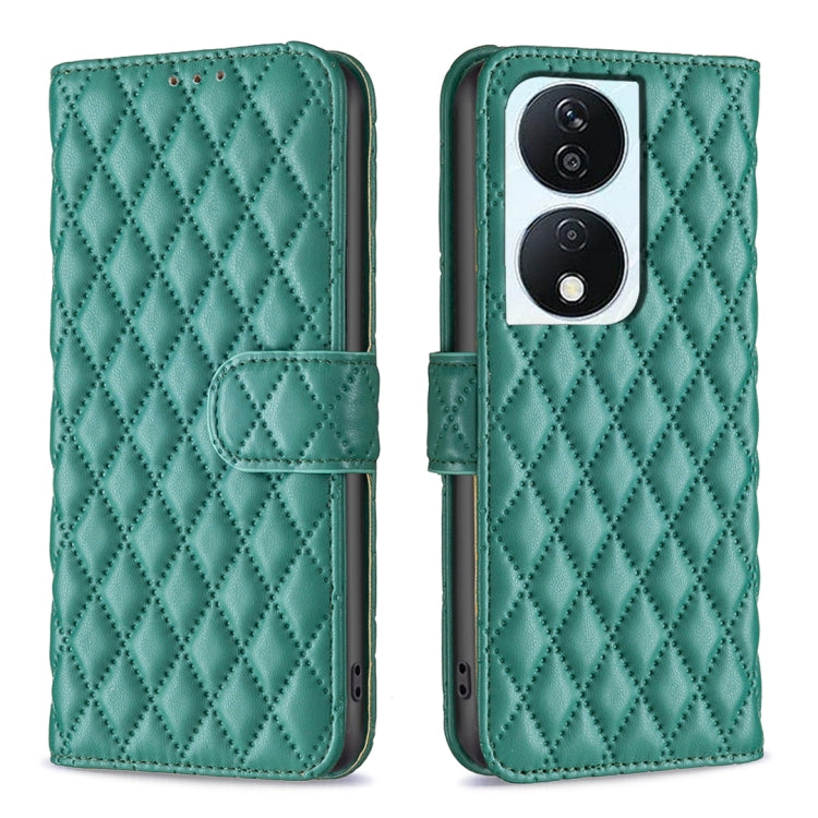 For Honor X7b Diamond Lattice Wallet Flip Leather Phone Case(Green) - Honor Cases by PMC Jewellery | Online Shopping South Africa | PMC Jewellery | Buy Now Pay Later Mobicred