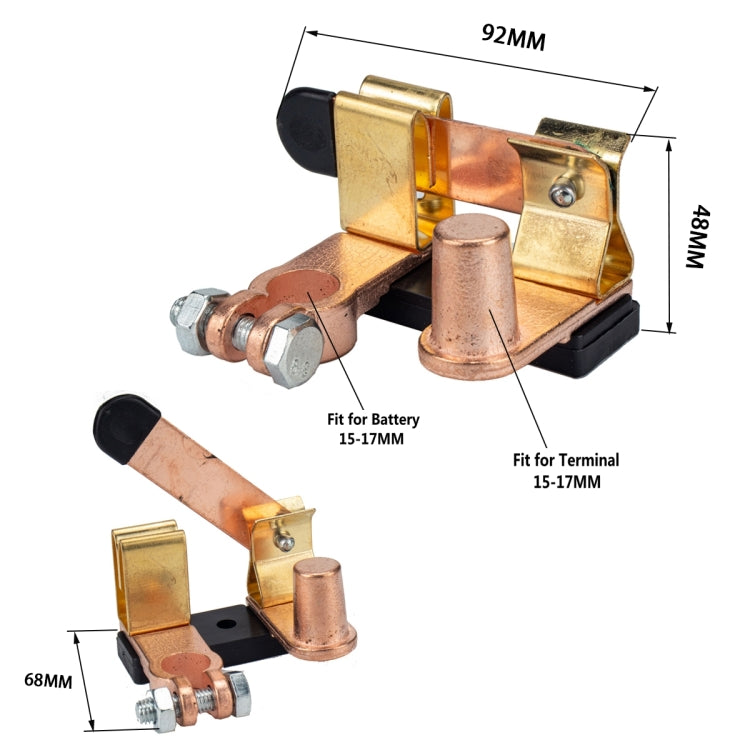 Car Negative Brass Battery Selector Isolator Disconnect Switch Cut - Car Switches by PMC TechLife | Online Shopping South Africa | PMC TechLife | Buy Now Pay Later Mobicred