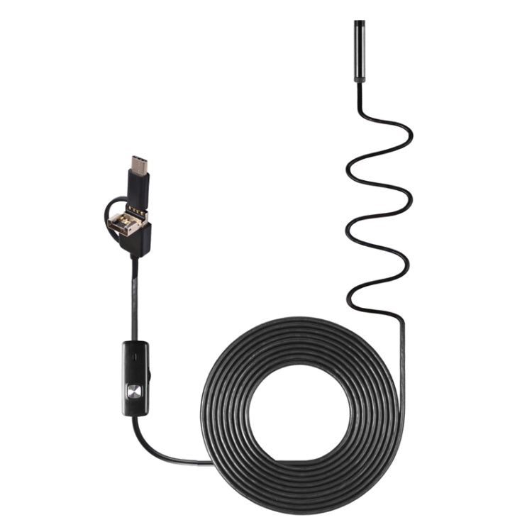 AN100 3 in 1 IP67 Waterproof USB-C / Type-C + Micro USB + USB HD Endoscope Hard Tube Inspection Camera for Parts of OTG Function Android Mobile Phone, with 6 LEDs, Lens Diameter:5.5mm(Length: 2m) -  by PMC Jewellery | Online Shopping South Africa | PMC Jewellery | Buy Now Pay Later Mobicred