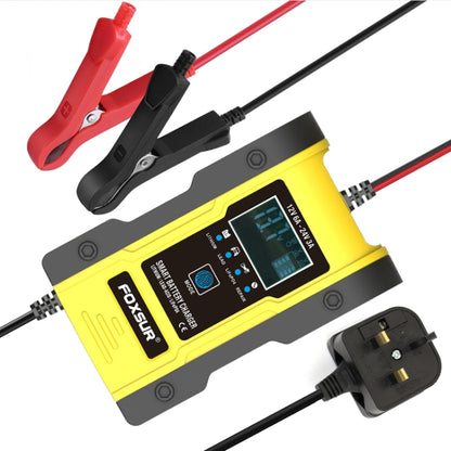 FOXSUR 12V-24V Car Motorcycle Repair Battery Charger AGM Charger Color:Yellow(UK Plug) - Battery Charger by FOXSUR | Online Shopping South Africa | PMC Jewellery | Buy Now Pay Later Mobicred